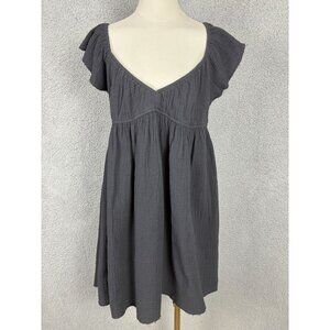 Roxy Juniors' Women's Luna Mini Dress Puff Sleeves Phantom Gray Size XL NWT's